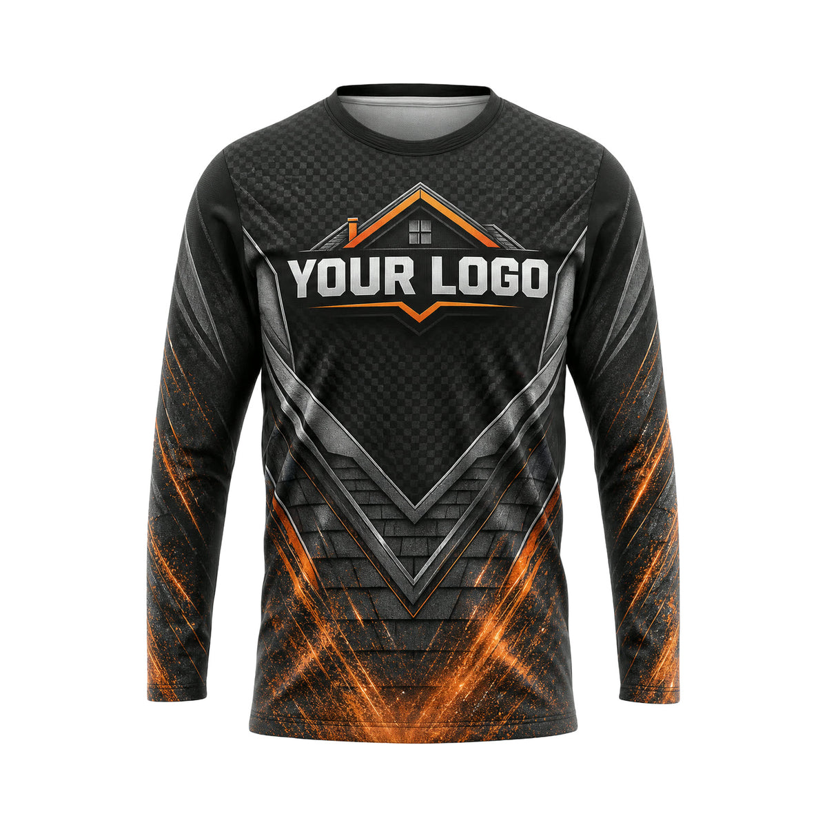 RFN033 - Custom Roofing Shirt - Carbon V Flow - front