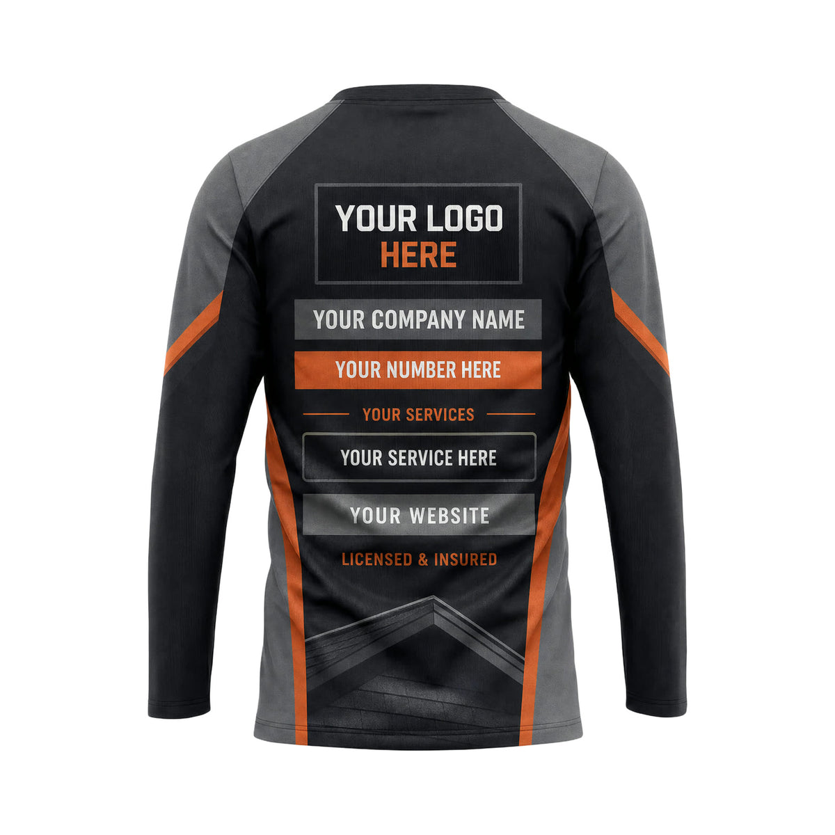 RFN038 - Custom Roofing Shirt - Raglan Team Cut - back
