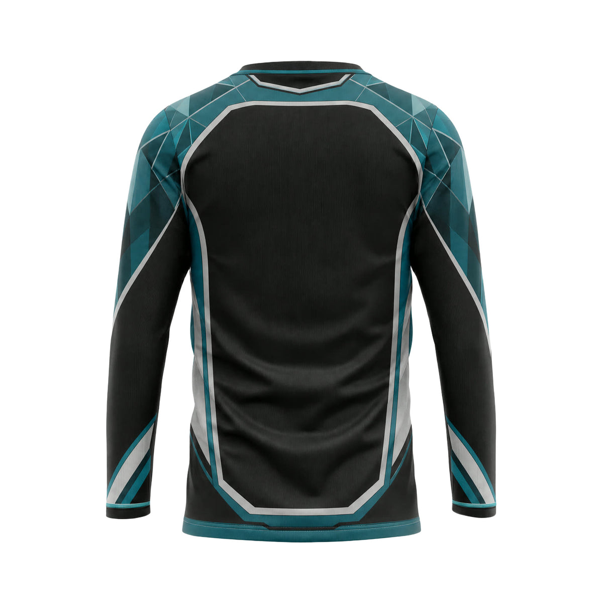 Black Teal Prism custom team jersey SJS022 - back