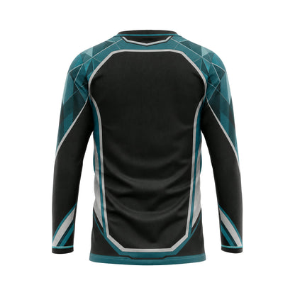 Black Teal Prism custom team jersey SJS022 - back
