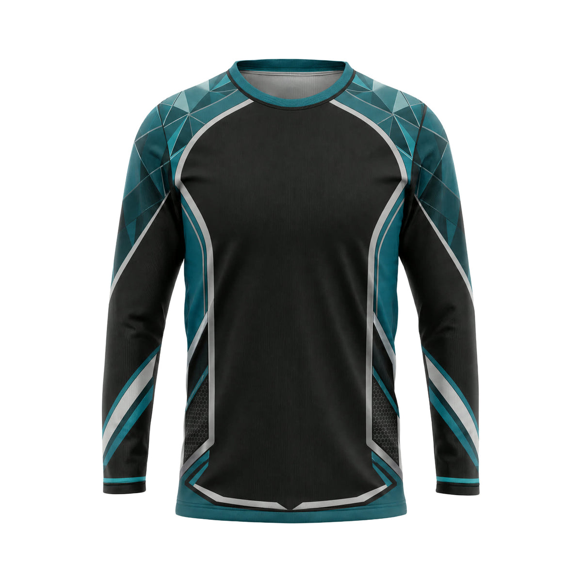 Black Teal Prism custom team jersey SJS022 - front