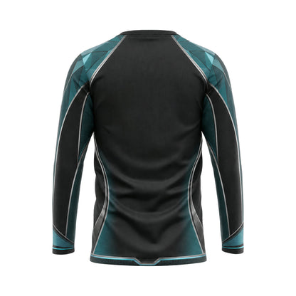 Black Teal Edge custom team jersey SJS034 - back