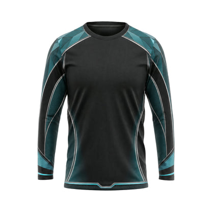 Black Teal Edge custom team jersey SJS034 - front