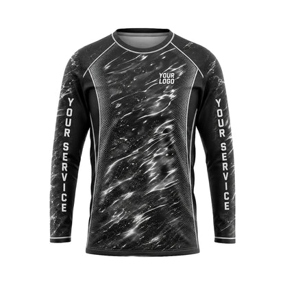 Charcoal Marble Ripple abstract print shirt PWABSV0001 - front