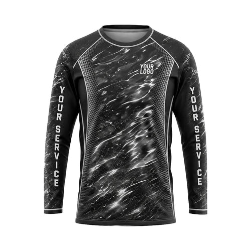Charcoal Marble Ripple abstract print shirt PWABSV0001 - front