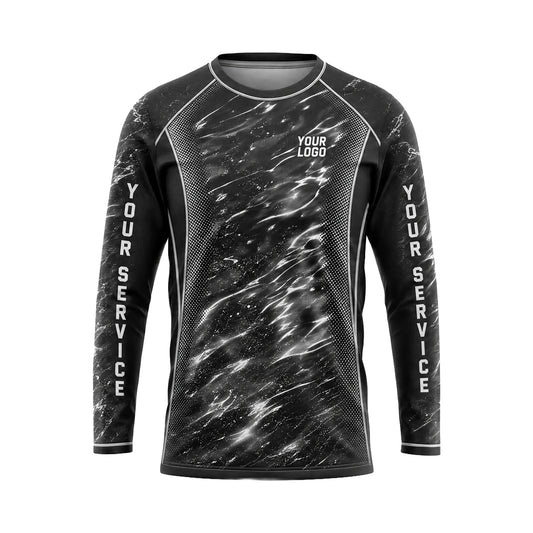 Charcoal Marble Ripple abstract print shirt PWABSV0001 - front