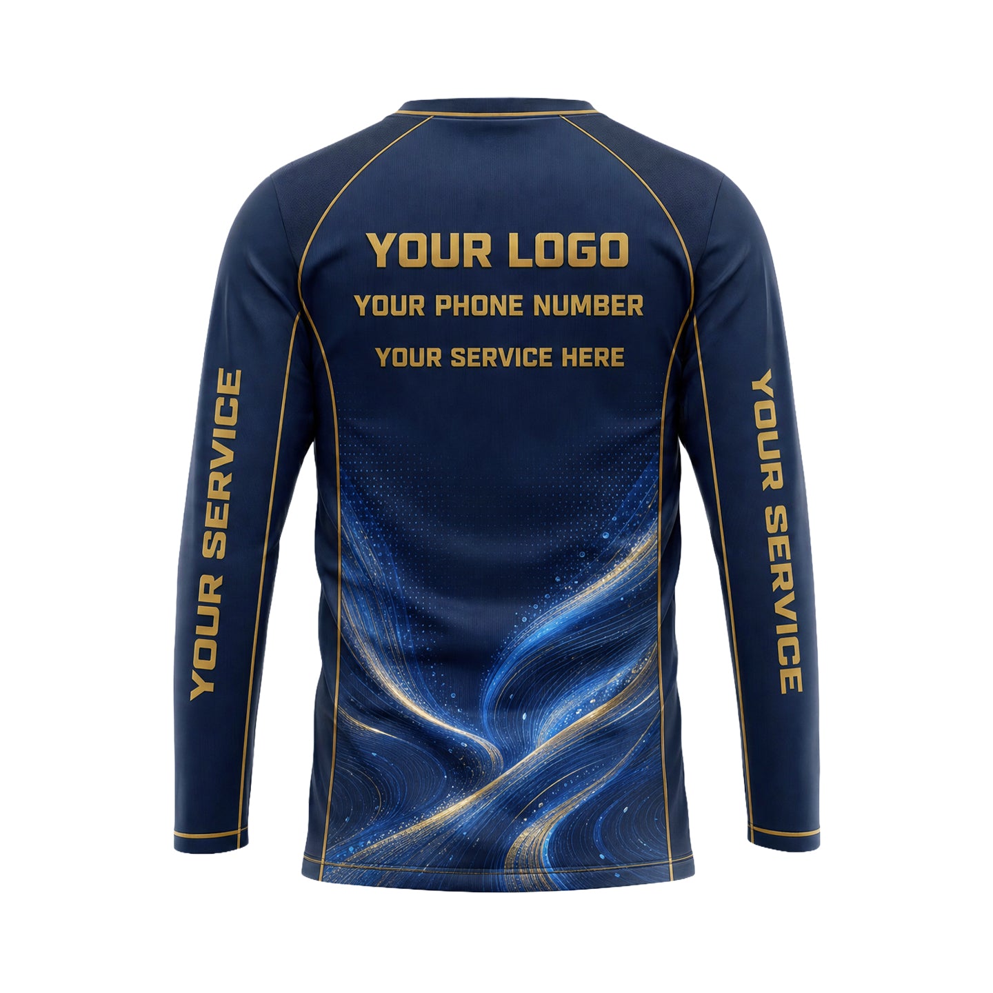 Sapphire Gold Vortex abstract print shirt PWABSV0003 - back