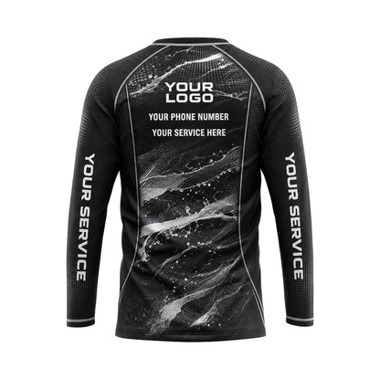 Silver Splash Wave abstract print shirt PWABSV0004 - back