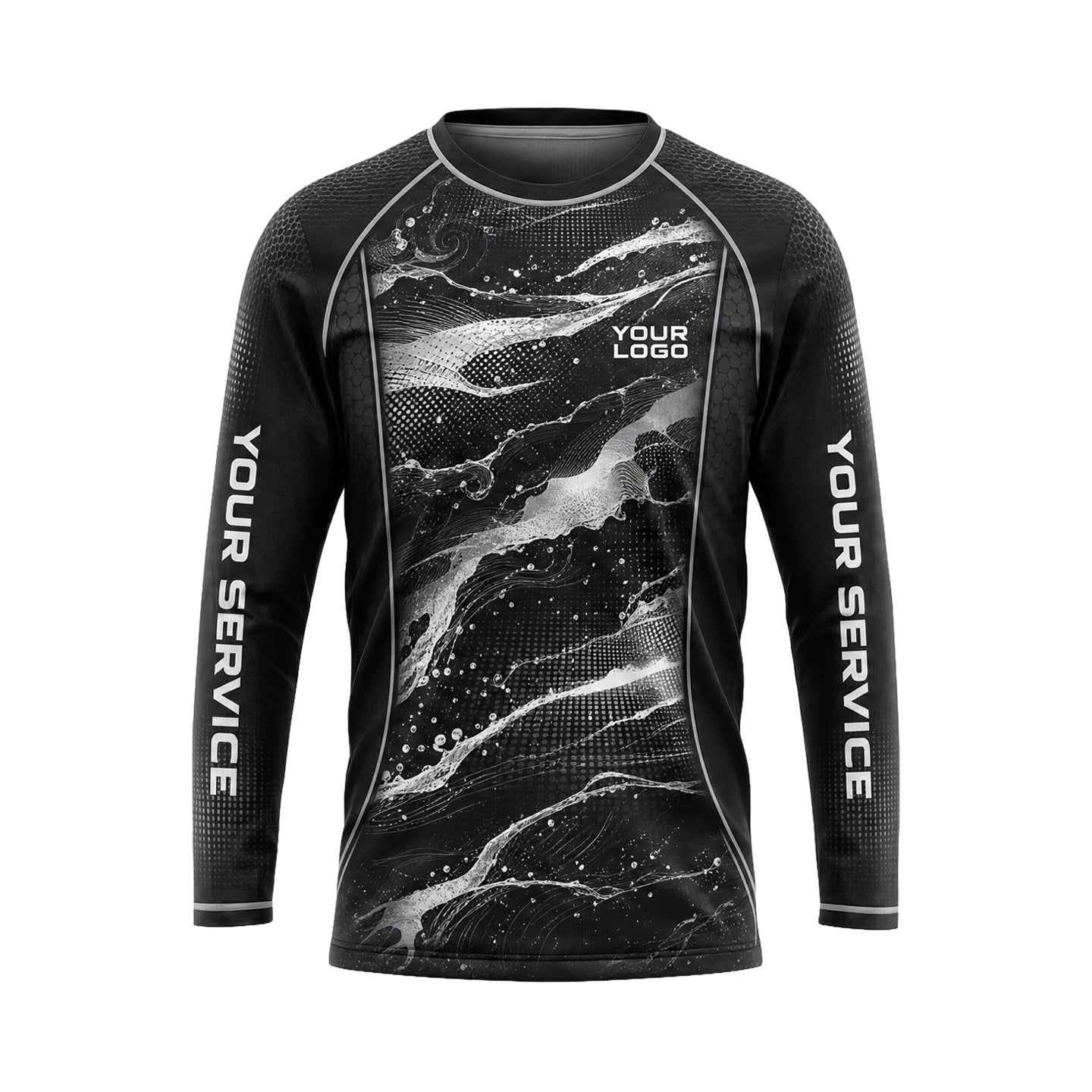 Silver Splash Wave abstract print shirt PWABSV0004 - front
