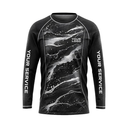 Silver Splash Wave abstract print shirt PWABSV0004 - front