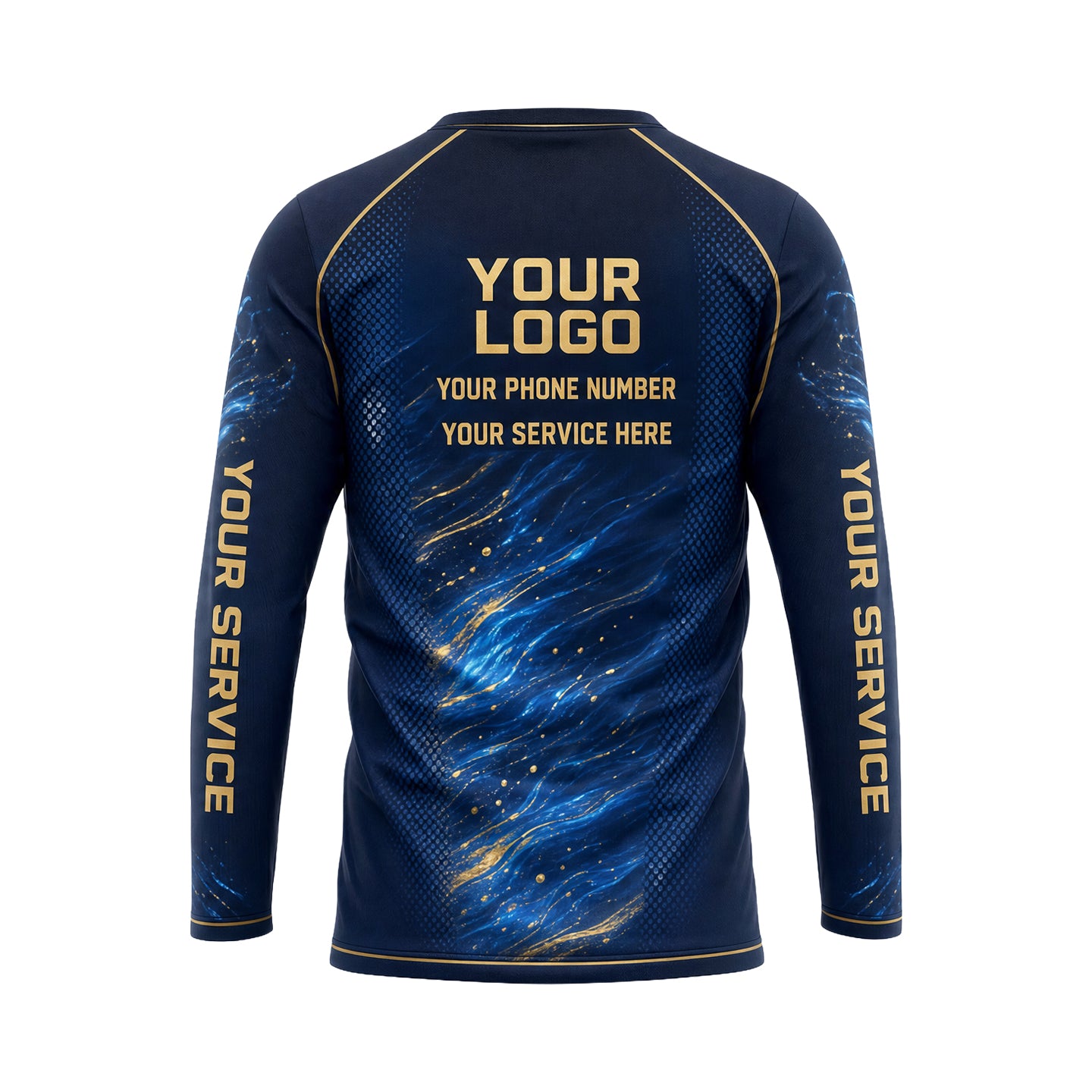 Cobalt Gold Nebula abstract print shirt PWABSV0005 - back