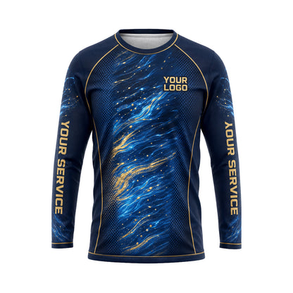 Cobalt Gold Nebula abstract print shirt PWABSV0005 - front