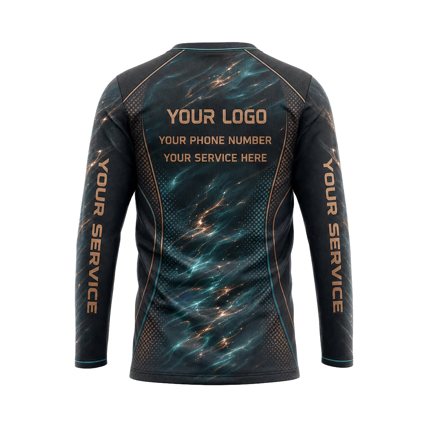 Teal Ember Galaxy abstract print shirt PWABSV0006 - back