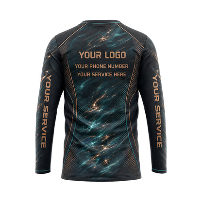 Teal Ember Galaxy abstract print shirt PWABSV0006 - back