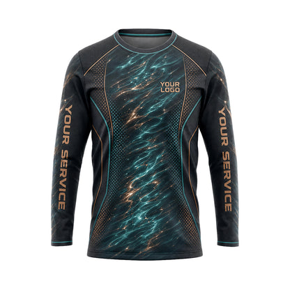 Teal Ember Galaxy abstract print shirt PWABSV0006 - front