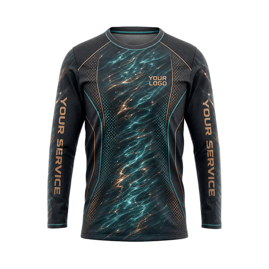 Teal Ember Galaxy abstract print shirt PWABSV0006 - front