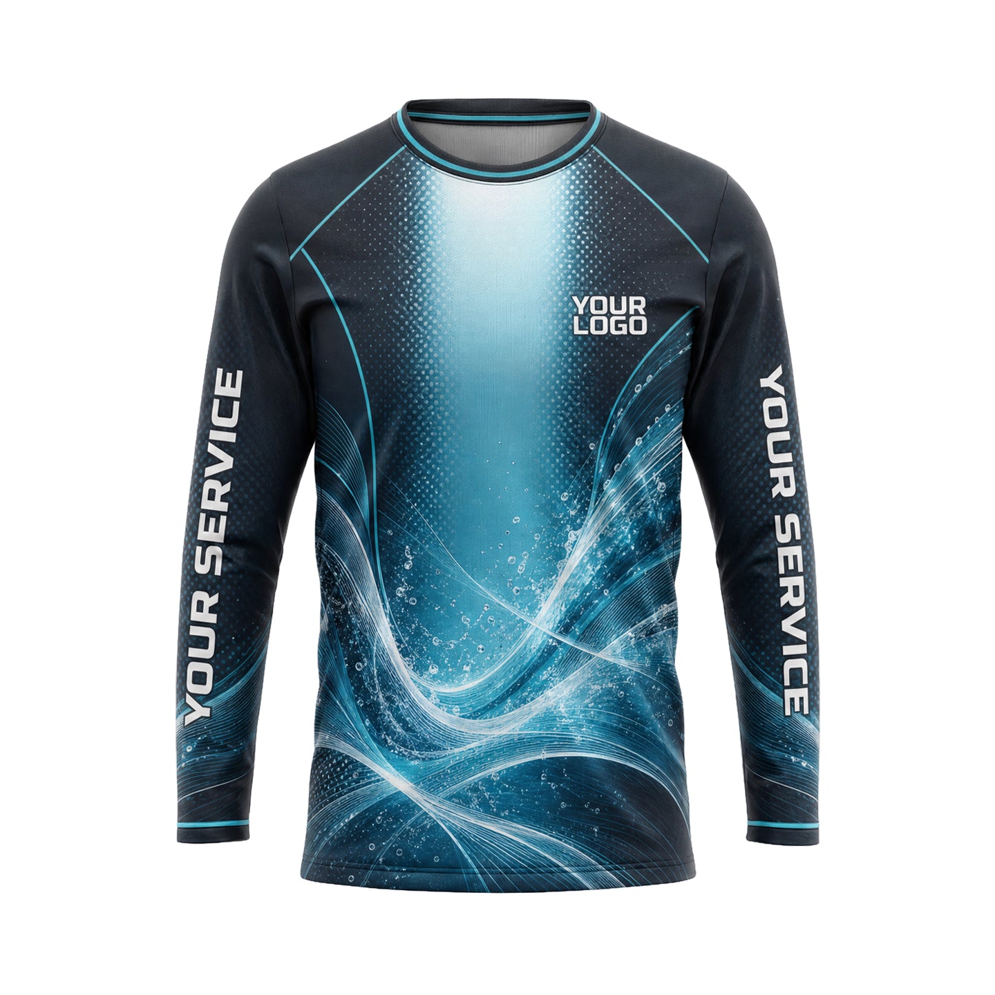 Aqua Vortex Splash abstract print shirt PWABSV0007 - front