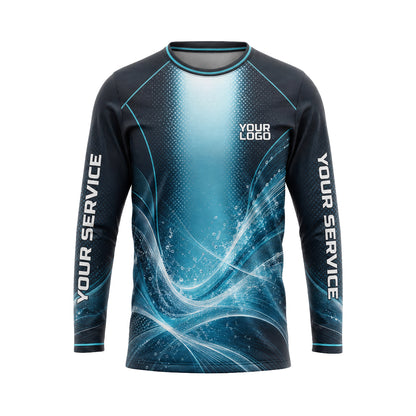 Aqua Vortex Splash abstract print shirt PWABSV0007 - front