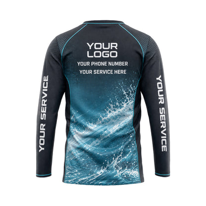 Ocean Break Surge abstract print shirt PWABSV0008 - back
