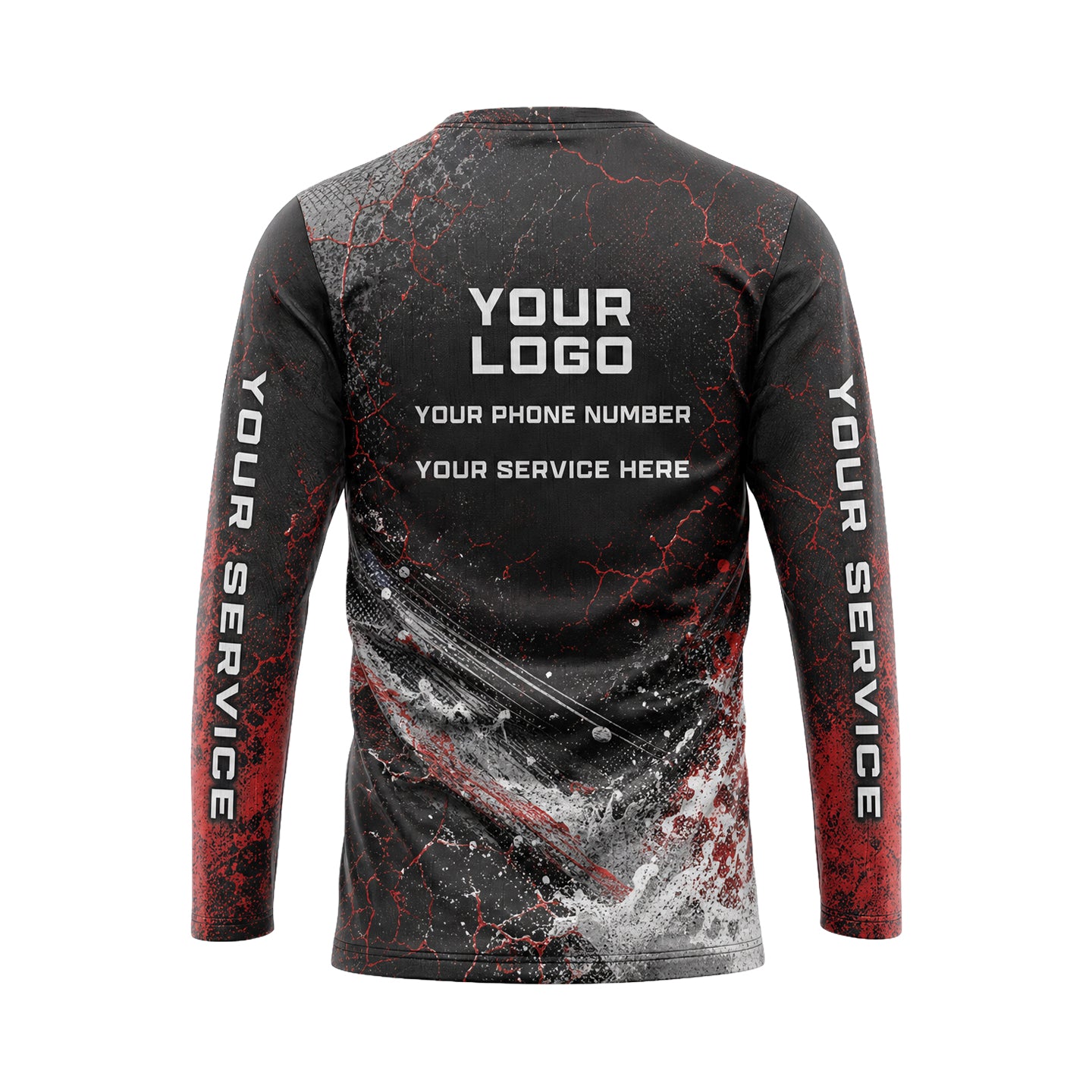 Crimson Fracture Blast abstract print shirt PWABSV0009 - back