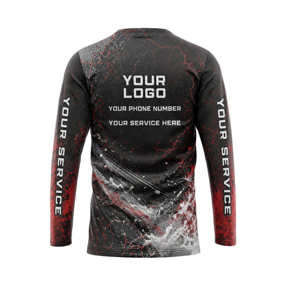 Crimson Fracture Blast abstract print shirt PWABSV0009 - back