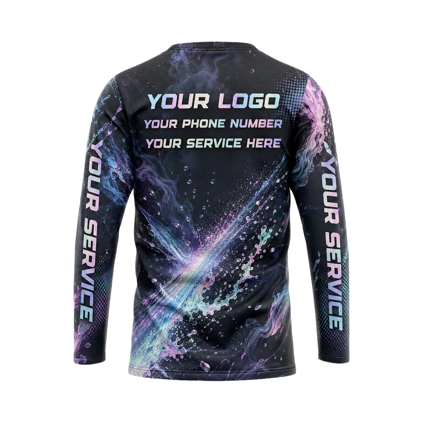 Cosmic Iridescent Nebula abstract print shirt PWABSV0010 - back
