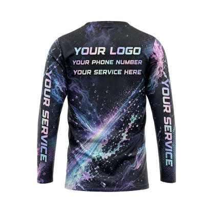Cosmic Iridescent Nebula abstract print shirt PWABSV0010 - back