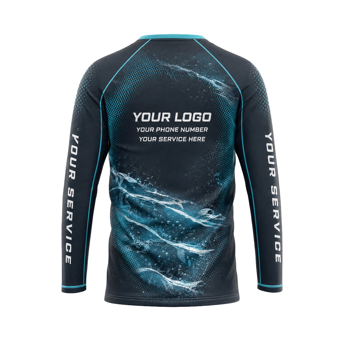 Teal Camo Current abstract print shirt PWABSV0012 - back