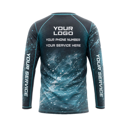 Ocean Splash Surge abstract print shirt PWABSV0015 - back