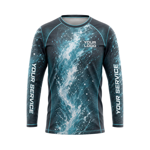 Ocean Splash Surge abstract print shirt PWABSV0015 - front