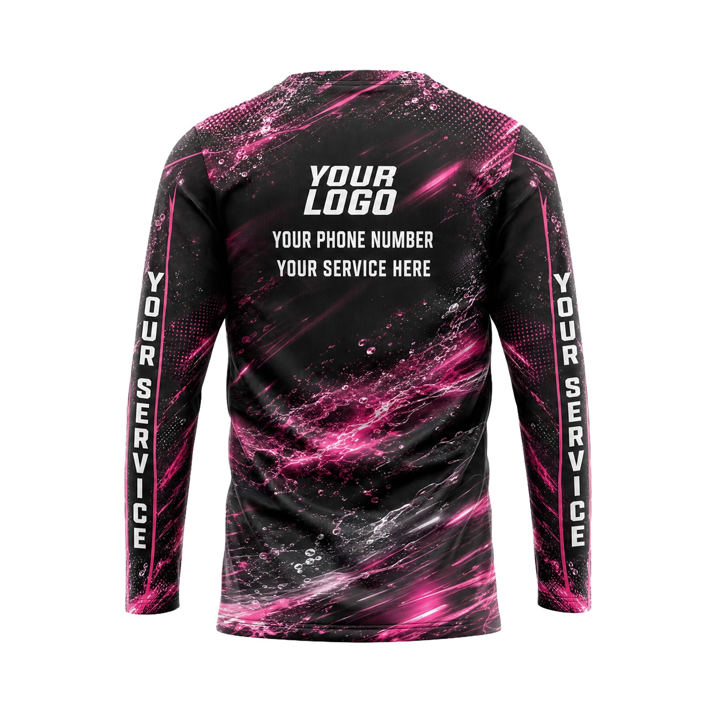 Magenta Lightning Storm abstract print shirt PWABSV0017 - back