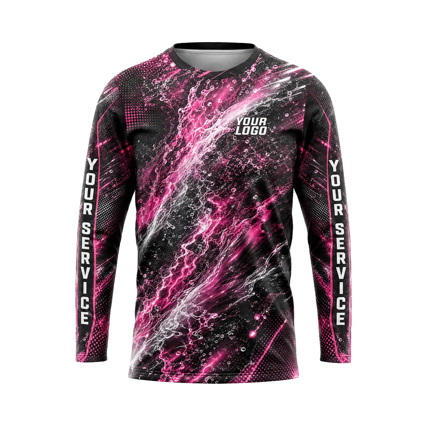 Magenta Lightning Storm abstract print shirt PWABSV0017 - front