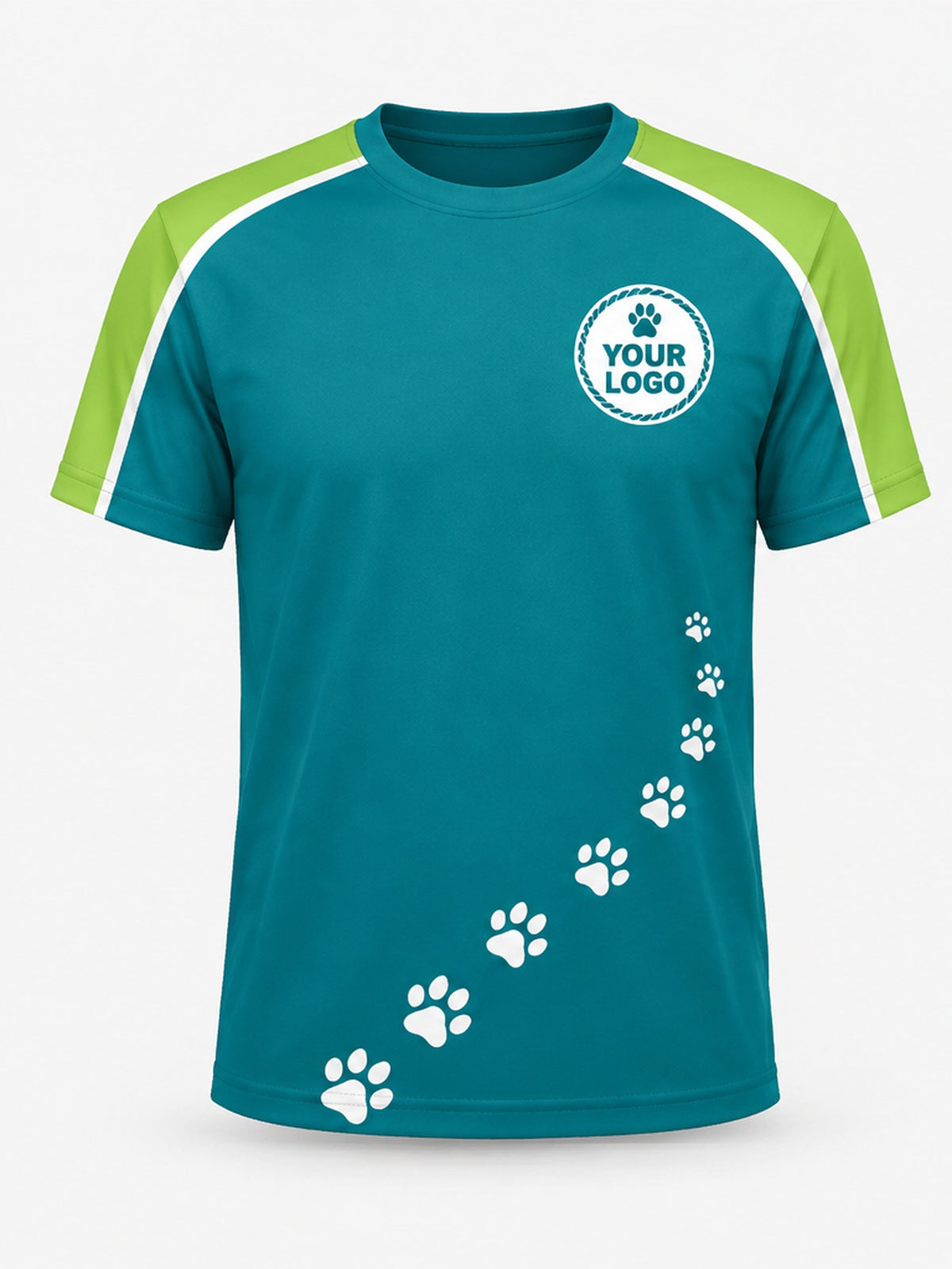 PDW001 - Custom Pet Care Shirt - Trail Teal Walker - front