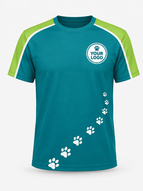 PDW001 - Custom Pet Care Shirt - Trail Teal Walker - front