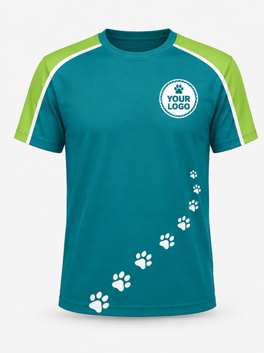 PDW001 - Custom Pet Care Shirt - Trail Teal Walker - front