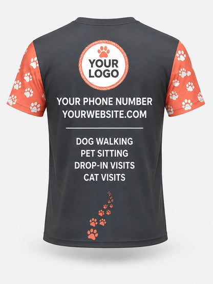 PDW005 - Custom Pet Care Shirt - Coral Leash Trail - back