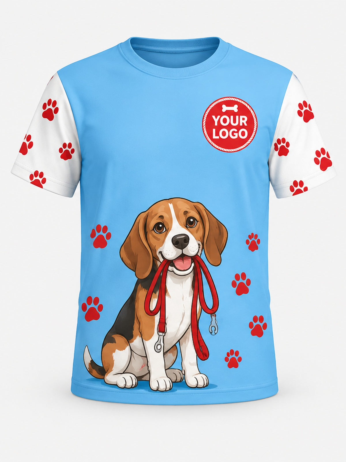 PDW006 - Custom Pet Care Shirt - Beagle Leash Buddy - front