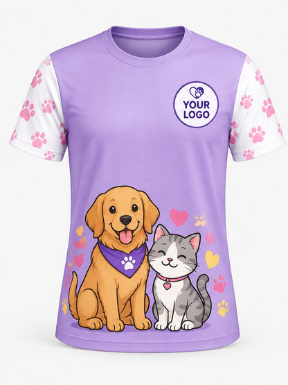 PDW008 - Custom Pet Care Shirt - Dog and Cat Buddies - front