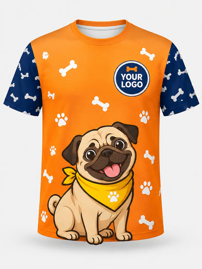 PDW009 - Custom Pet Care Shirt - Pug Bandana - front