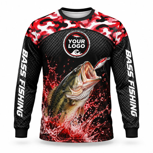 FG001 - Custom Fishing Guide Shirt - Red Camo Carbon - front