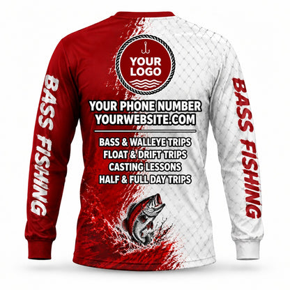 FG006 - Custom Fishing Guide Shirt - Crimson Net - back