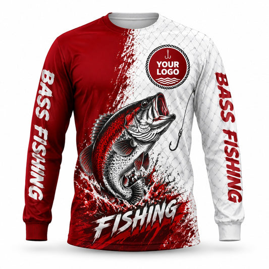 FG006 - Custom Fishing Guide Shirt - Crimson Net - front