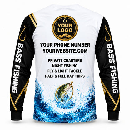 FG008 - Custom Fishing Guide Shirt - Gold Hook Ring - back