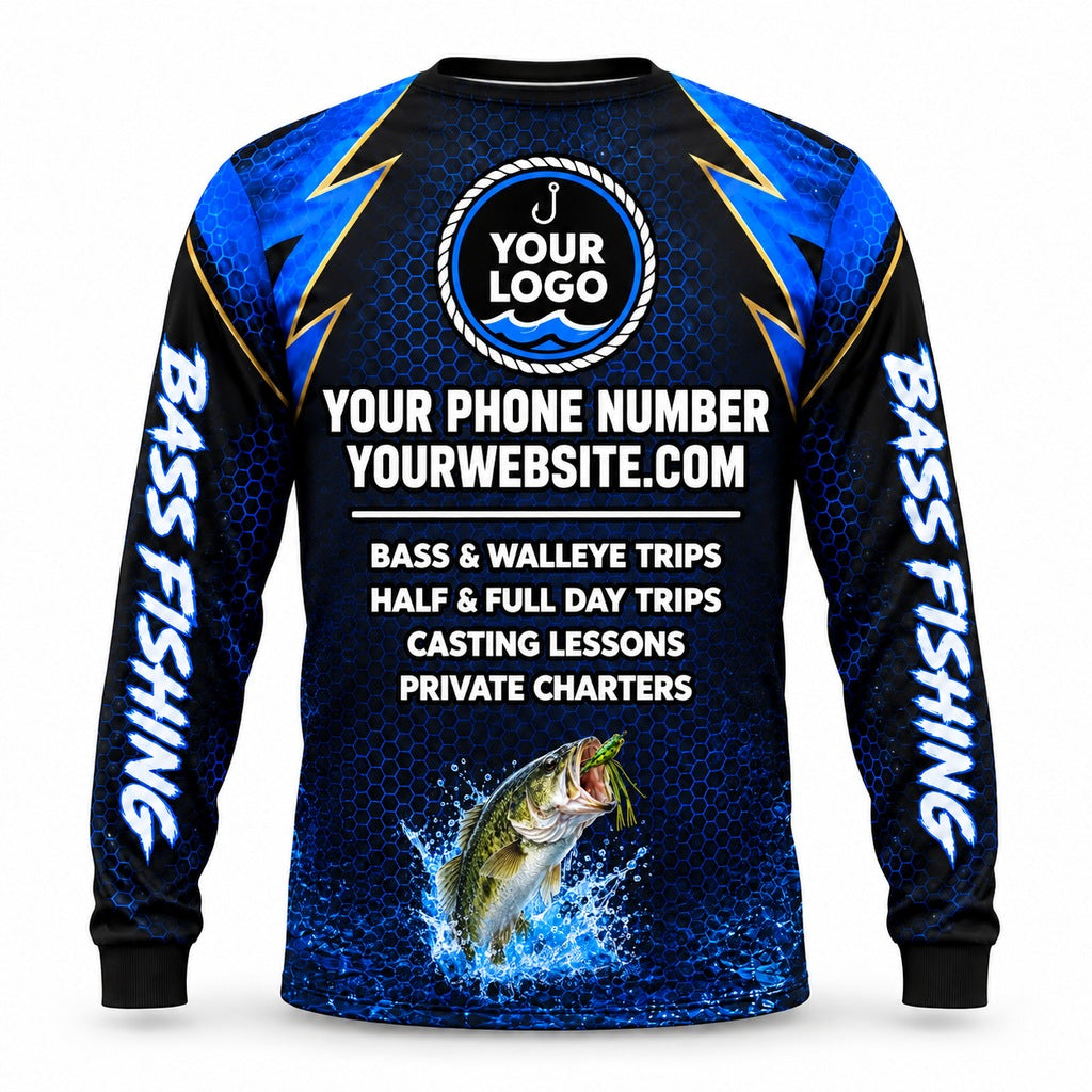 FG010 - Custom Fishing Guide Shirt - Hooked Jump - back