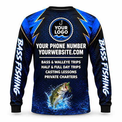 FG010 - Custom Fishing Guide Shirt - Hooked Jump - back
