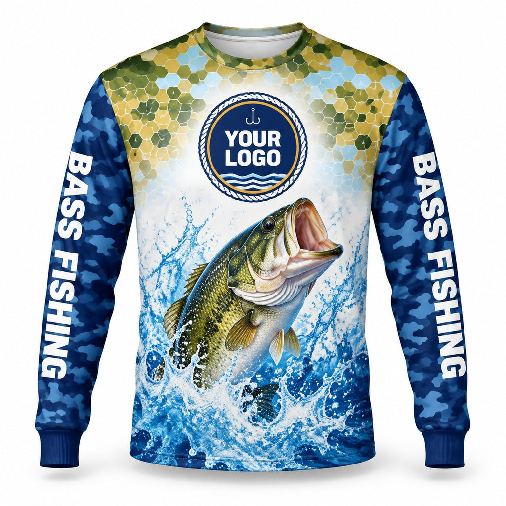 FG011 - Custom Fishing Guide Shirt - Hex Camo Victory - front
