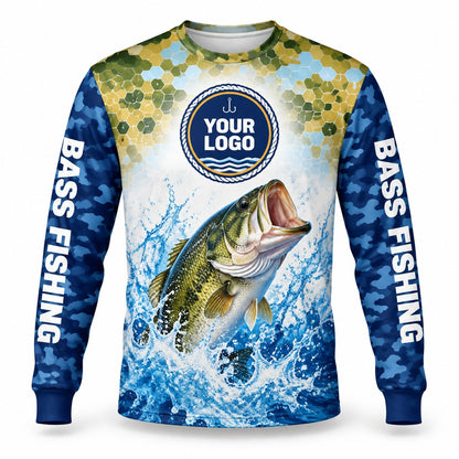 FG011 - Custom Fishing Guide Shirt - Hex Camo Victory - front