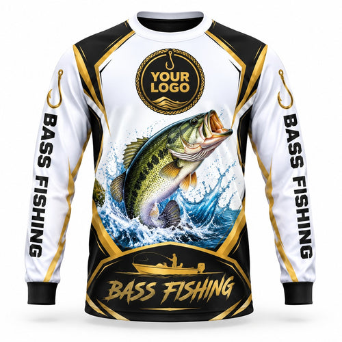FG012 - Custom Fishing Guide Shirt - Gold Boat Panel - front