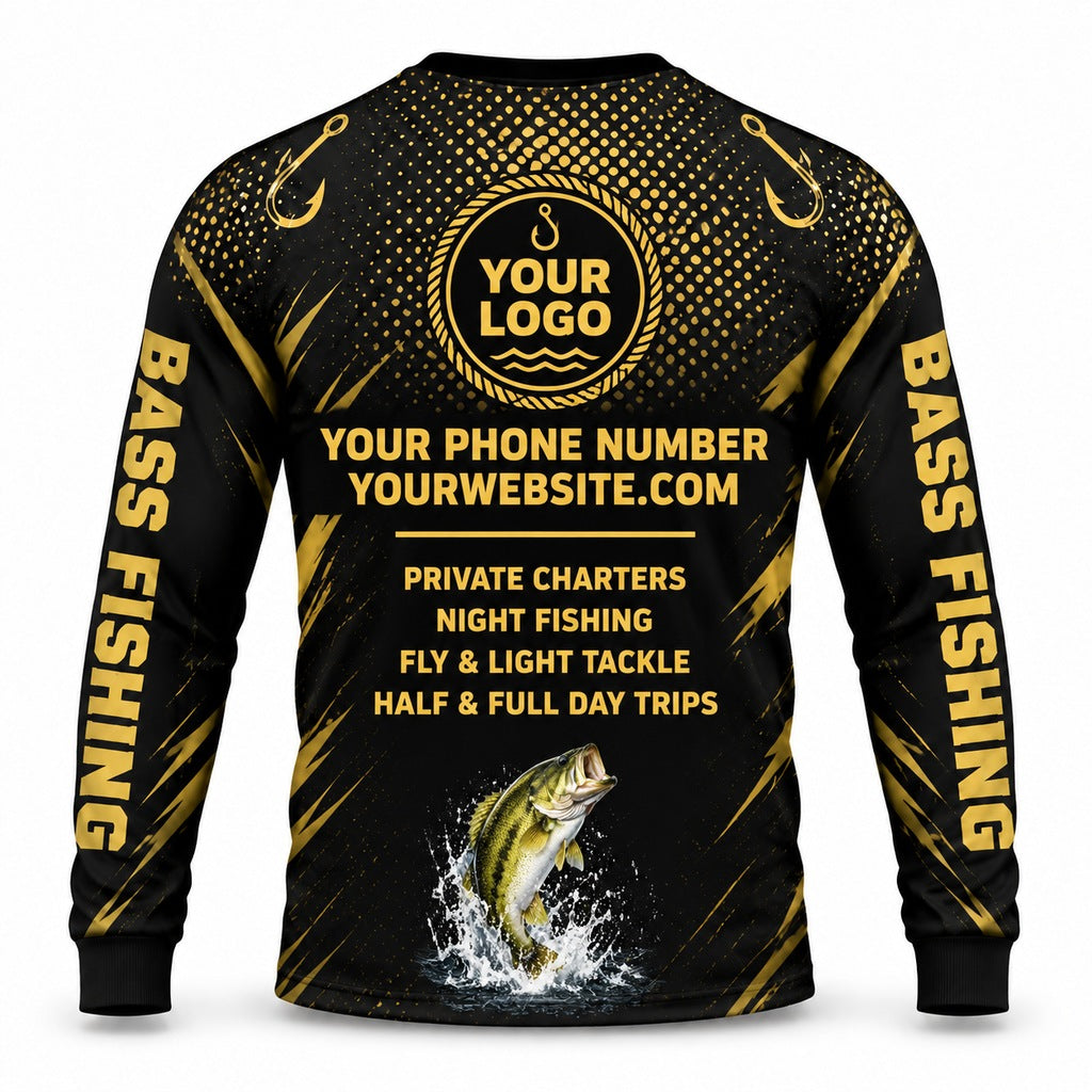 FG015 - Custom Fishing Guide Shirt - Golden Skin - back