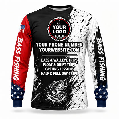 FG020 - Custom Fishing Guide Shirt - Paint Scratch Flag - back